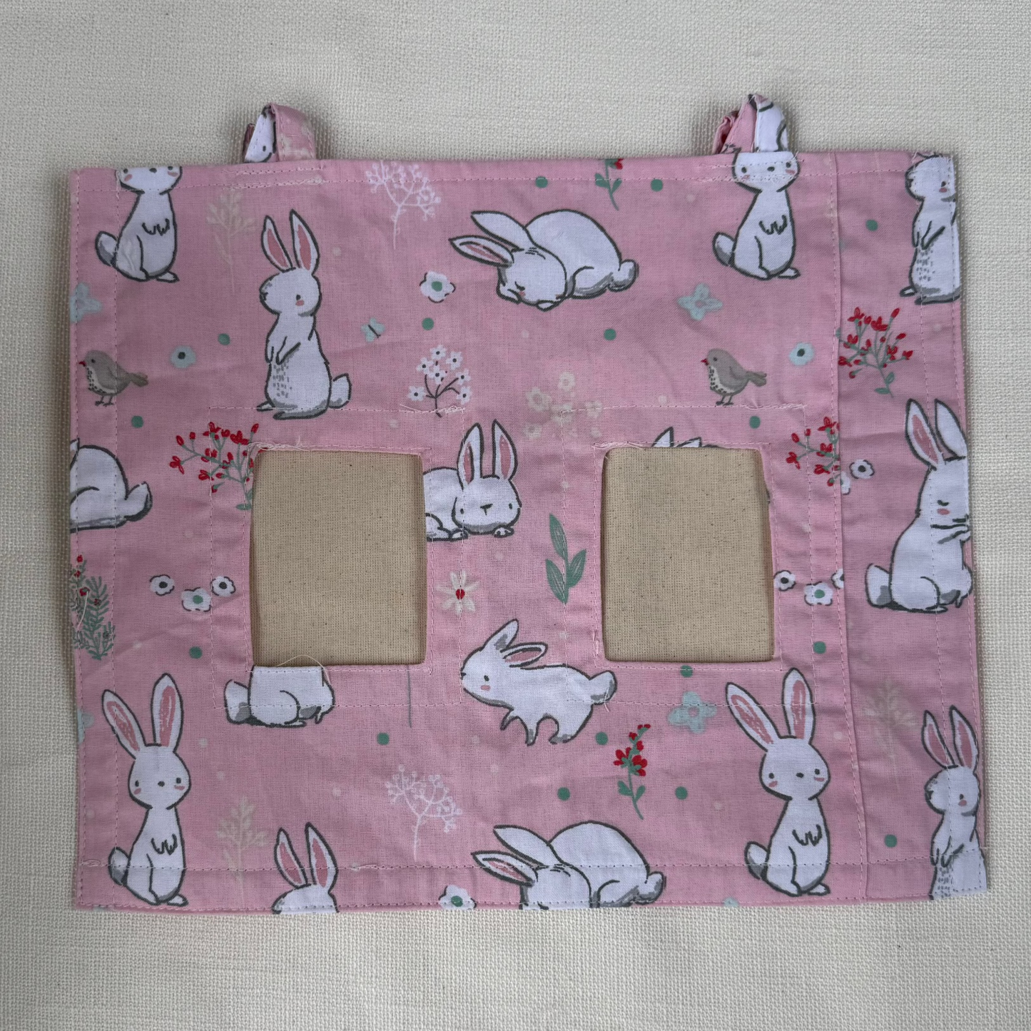 (ONLY 1) SMALL Bag-O-Hay *20% off automatically applied at checkout* - Pink bunny (with patching in the middle or on the right side)