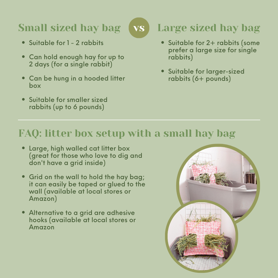 (ONLY 1) SMALL Bag-O-Hay *20% off automatically applied at checkout* - Pink bunny (with eyelets and handles at the top)