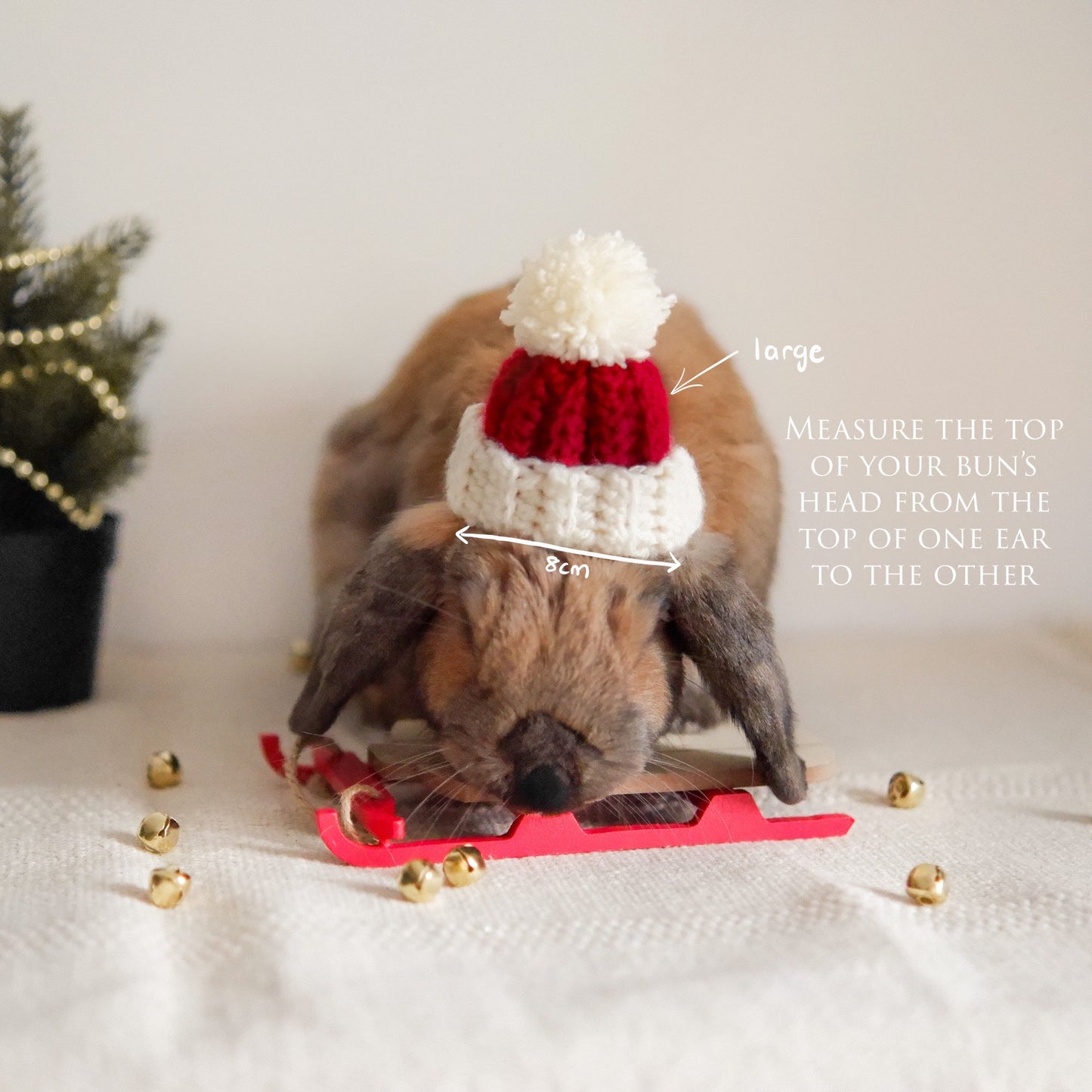 Santa bun beanie | for lop-eared rabbits